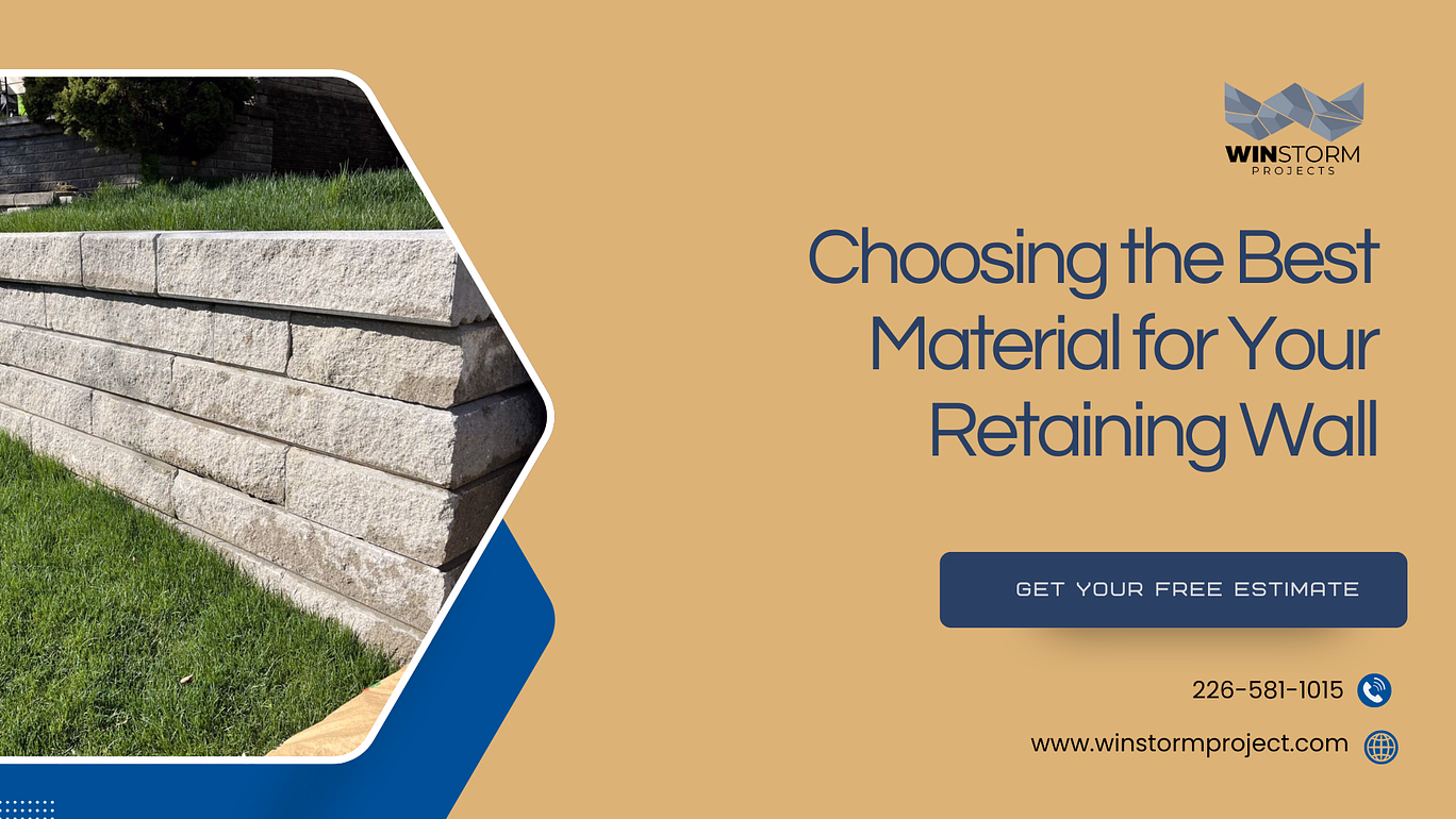retaining wall on the ground, showing best landscaping practices