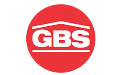 Red circular logo featuring the letters "GBS" in white, enclosed by a stylized roof shape, symbolizing a construction or building theme.