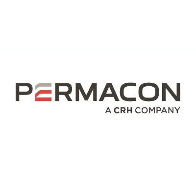The image shows the Permacon logo, featuring the company name in bold letters with the tagline "A CRH Company" below it.