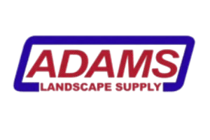 Logo featuring "ADAMS LANDSCAPE SUPPLY" in bold red text. The text is enclosed by a blue rectangular border, emphasizing the business name.